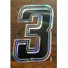 ADESIVO 4R NUMERO SLIM OLOGRAPHIC 3 NERO