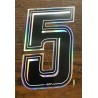 ADESIVO 4R NUMERO SLIM OLOGRAPHIC 5 nero