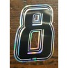 ADESIVO 4R NUMERO SLIM OLOGRAPHIC  8 nero