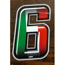 ADESIVO 4R NUMERO 6 SLIM Italian Flag