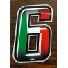 ADESIVO 4R NUMERO 6 SLIM Italian Flag