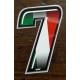 ADESIVO 4R NUMERO 7 SLIM tricolore italiano