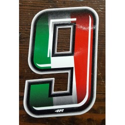 ADESIVO 4R NUMERO 9 SLIM tricolore italiano