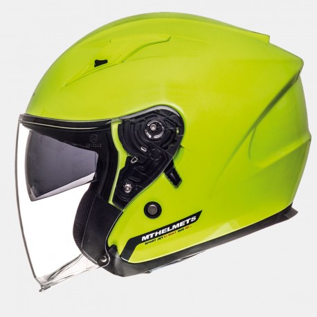 Casco moto jet MT Avenue Solid Gloss Fluor Yellow