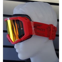Maschera motocross DIRT di ETHEN MX05 red /red lurex