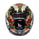 Casco MT REVENGE SKULL & ROSE BRILLO NEGRO ROJO