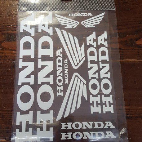 kit adesivi sponsor tecnici da moto HONDA bianco
