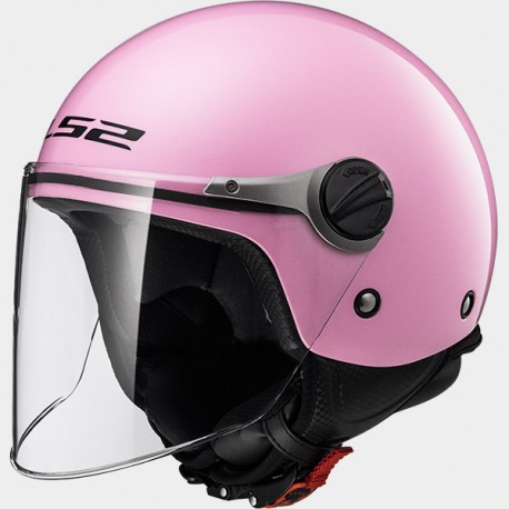 CASCO jet LS2 WUBY SOLID PINK OF 575 BAMBINA