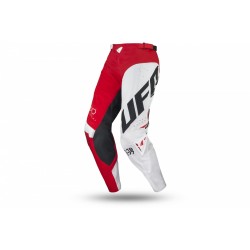 UFO PLAST PANTALONI MOTOCROSS SLIM FREQUENCY ROSSO FLUO E BIANCO
