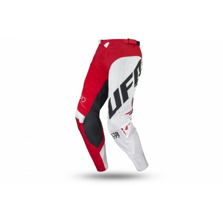 UFO PLAST PANTALONI MOTOCROSS SLIM FREQUENCY ROSSO FLUO E BIANCO