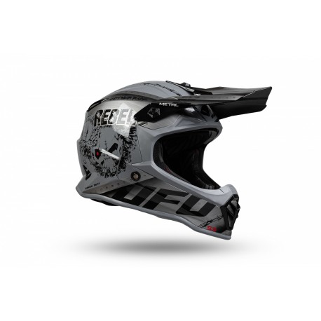 CASCO UFO da MOTOCROSS METAL per BAMBINO BLU E BIANCO