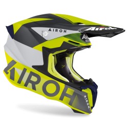 CASCO CROSS AIROH TWIST 2.0 LIFT  YELLOW/BLUE MATT