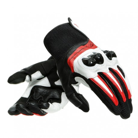 DAINESE GUANTI  MIG 3 UNISEX LEATHER Black/White/Lava-Red