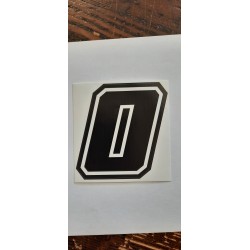 QUATTRO ERRE Numero “0” Adesivo Race Moto GP NERO 7,5X10,5 CM