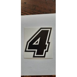 QUATTRO ERRE Numero “4” Adesivo Race Moto GP NERO 7,5X10,5 CM