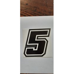 QUATTRO ERRE Numero “5” Adesivo Race Moto GP NERO 7,5X10,5 CM