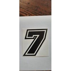 QUATTRO ERRE Numero “7” Adesivo Race Moto GP NERO 7,5X10,5 CM