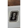 QUATTRO ERRE Numero “8” Adesivo Race Moto GP NERO 7,5X10,5 CM