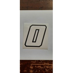 QUATTRO ERRE Numero “0” Adesivo Race Moto GP BIANCO 7,5X10,5 CM