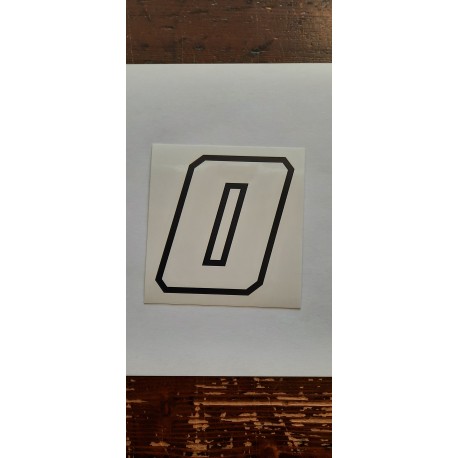 QUATTRO ERRE Numero “0” Adesivo Race Moto GP BIANCO 7,5X10,5 CM