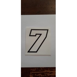 QUATTRO ERRE Numero “7” Adesivo Race Moto GP BIANCO 7,5X10,5 CM