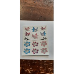 Kit ADESIVI farfalle e fiori 13,5X16,00 cm.