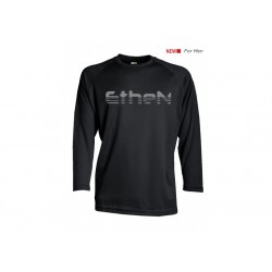 T-SHIRT MANICA LUNGA ETHEN NERA / LOGO GRIGIO