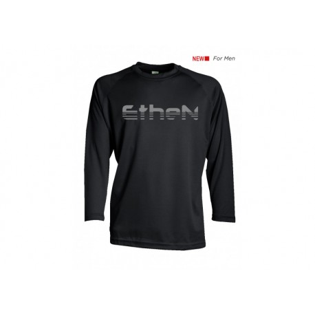 T-SHIRT MANICA LUNGA ETHEN NERA / LOGO GRIGIO