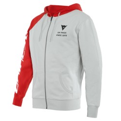 FELPA CON CAPPUCCIO  DAINESE PADDOCK FULL-ZIP GLACIER-GRAY/LAVA-RED/BLACK