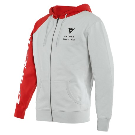 FELPA DAINESE PADDOCK FULL-ZIP GLACIER-GRAY/LAVA-RED/BLACK