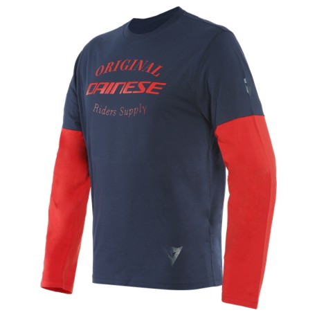 T-SHIRT DAINESE PADDOCK LS Black-Iris/Lava-Red/Lava-Red