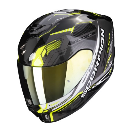 Casco integrale SCORPION EXO-391  ECE 22-06 HAUT nero-argento-giallo neon