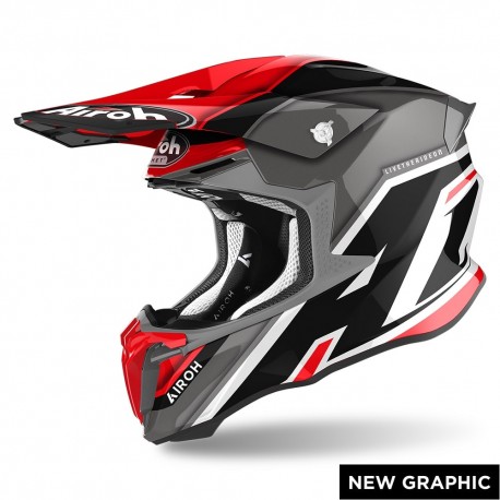 CASCO DA CROSS AIROH TWIST 2.0 SHAKEN RED GLOSS