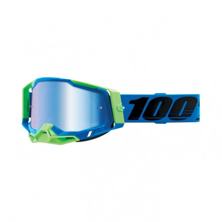 100% Goggles Racecraft 2 Fremont, lente rossa specchiata Mirror Blue