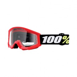 occhiale bambino 100% Strata Mini Goggle Red - Clear Mirror Red