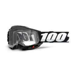 100% Accuri 2 OTG Goggle Black - Clear Maschera Accuri, con lente in Lexan trasparente antiappannamento