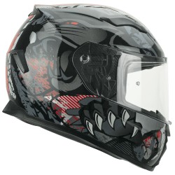 CASCO INTEGRALE CGM  VALENCIA PANTHER GRIGIO ROSSO