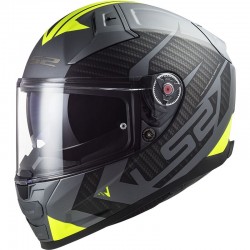 CASCO DA MOTO INTEGRALE LS2 VECTOR II SPLITTER MATT TITANIUM HI-VIS YELLOW