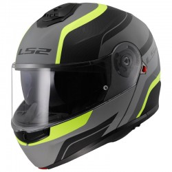 CASCO DA MOTOTURISMO NEW STROBE II LS2 MONZA MATT BLACK HI-VIS YELLOW