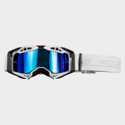 MASCHERA DA MOTOCROSS LS2 AURA PRO BLACK WHITE CON LENTE IRIDIUM