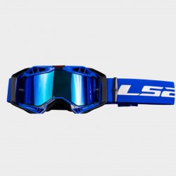 MASCHERA DA MOTOCROSS LS2 AURA PRO BLACK BLUE CON LENTE IRIDIUM