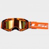 MASCHERA DA MOTOCROSS LS2 AURA PRO BLACK ORANGE CON LENTE IRIDIUM