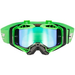 MASCHERA DA MOTOCROSS LS2 AURA PRO BLACK H-V GREEN CON LENTE IRIDIUM