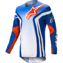 Maglia Cross ALPINESTARS Racer Semi Blu Caldo Arancione