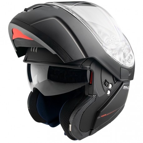 Casco Moto Modulare Omologato P/J Mt Helmets ATOM sv Solid Nero Opaco