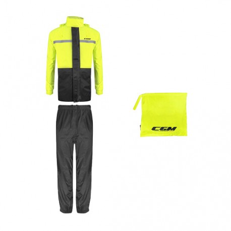 Set Antipioggia Moto CGM SPORT Nero Giallo