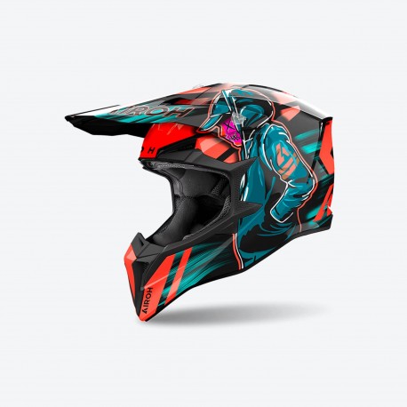 CASCO CROSS AIROH WRAAAP CYBER ORANGE GLOSS