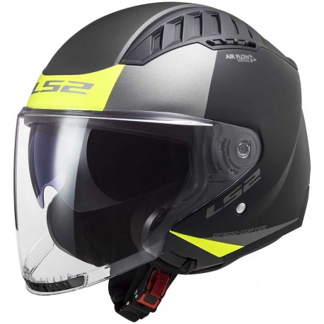 LS2 CASCO JET COPTER II URBANE M.BLACK H-V YELLOW