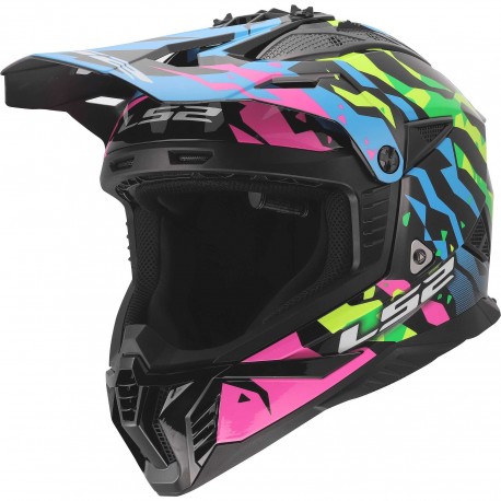 CASCO LS2 DA CROSS FAST II GROTESK BLUE PINK GREEN