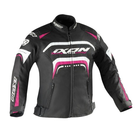 Giubbotto da moto per bambina IXON LOVER KID nero bianco e rosa